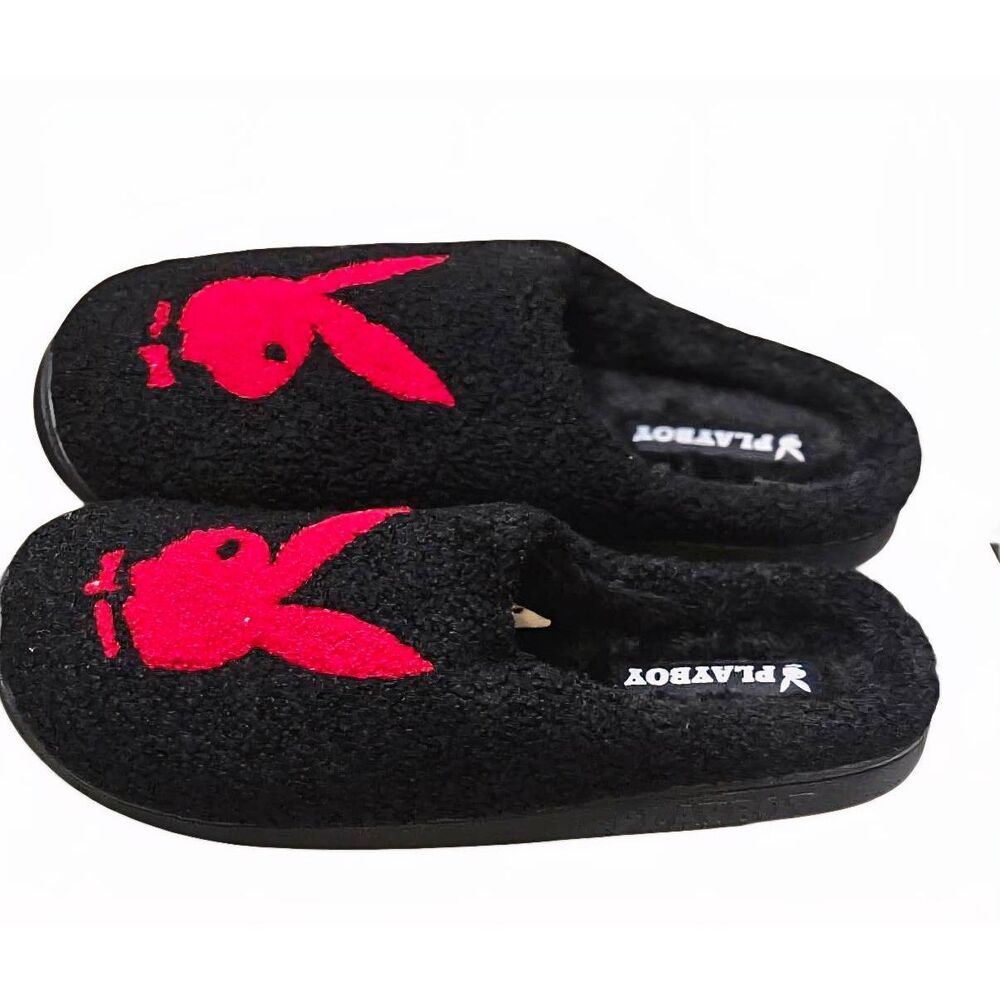 Playboy Logo Bunny Plush Slippers